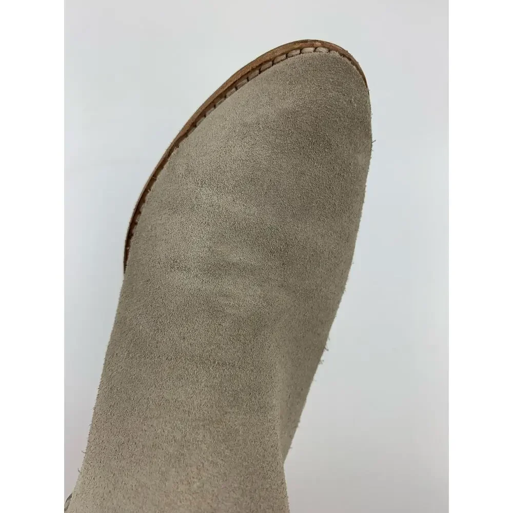 Dolce Vita Beige Suede Booties Slip On Ankle Boots Women's 8 Boho Western